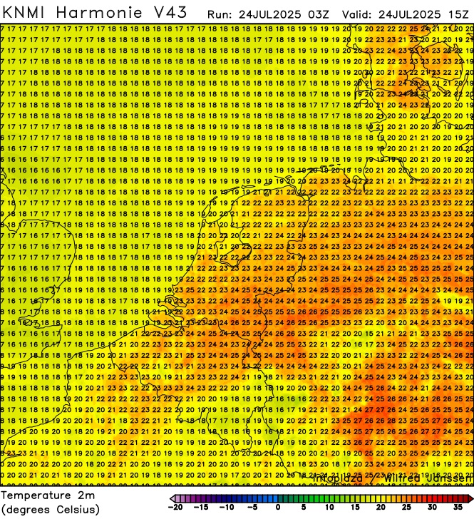 MeteoRoodescho1's tweet image. Vandaag en de komende dagen is het licht wisselvallig met kans op een enkele bui (niet meer van de hoosbuien zoals afgelopen dagen). De middagtemperatuur is ca 23 gr.