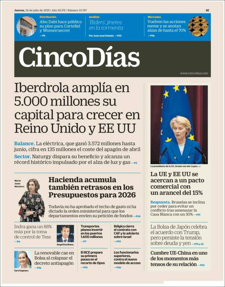 Inspectores_IHE's tweet image. Buenos días.
Algunas de las principales portadas 📰 del jueves, 24 de julio de 2025.