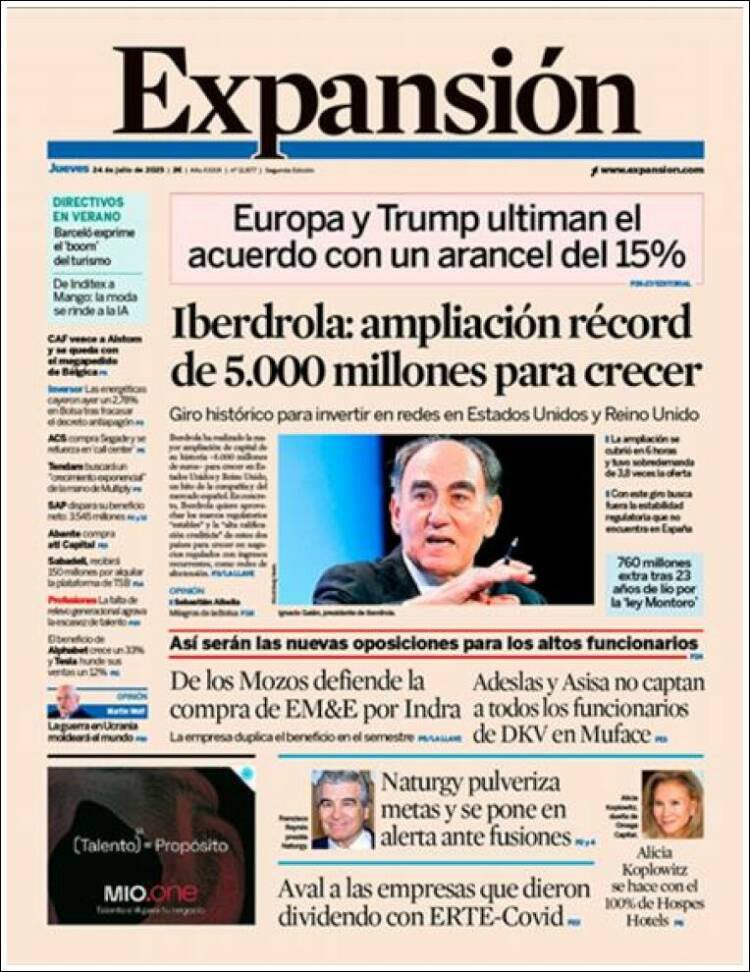 Inspectores_IHE's tweet image. Buenos días.
Algunas de las principales portadas 📰 del jueves, 24 de julio de 2025.
