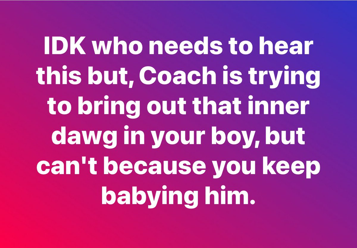 Somebody need to hear it