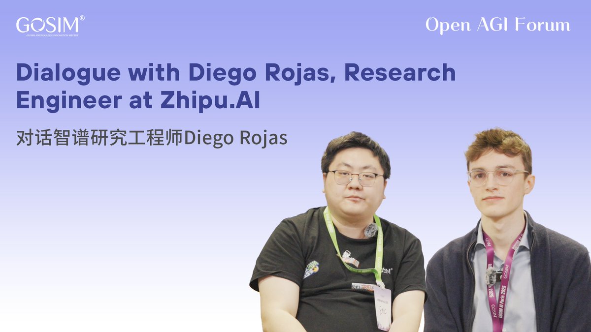 gosimfoundation's tweet image. 🎥 New from Open AGI Forum!
How can diffusion models and tokenizer-free architectures reshape the future of code generation? Why does Zhipu.AI Research Engineer Diego Rojas believe deep human-AI collaboration is key to enhancing developer creativity? In this…