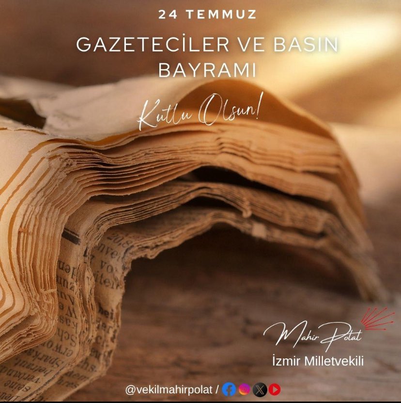 Her koşulda ilkeli habercilik için özveriyle mücadele eden, toplumun tarafsız ve doğru bilgiye ulaşması için emek veren tüm gazetecilerimizin ‘24 Temmuz Gazeteciler ve Basın Bayramı’nı kutluyorum.