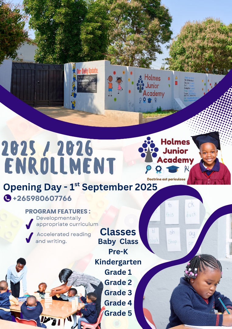 DZimatron22's tweet image. Looking for an affordable but excellent space for your little ones! Well look no further, holmes junior academy is just the right place. Starting from baby class all the way to grade 5, convenient too ππ enroll today and you won't regret it.
Call: +265980607766 for more.