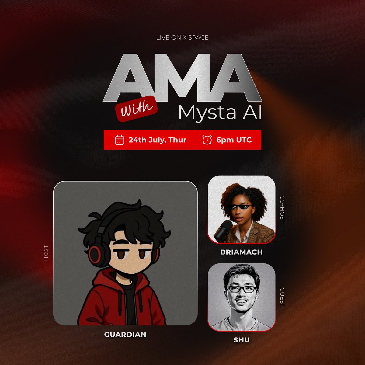 🚨 BIG ONE: MystaAI x SeiWeb3 AMA Today!

We’re sitting down with <a href="/mysta_ai/">mysta</a> to talk AI, Web3, and the future!

🗓 Today
⏰ 6pm UTC
📍 x.com/i/spaces/1lPKq…

&gt;&gt; Got questions? Bring them. 

&gt;&gt; Need Opportunities? You’ll hear them.

This is one you don’t want to miss. 👊

Set