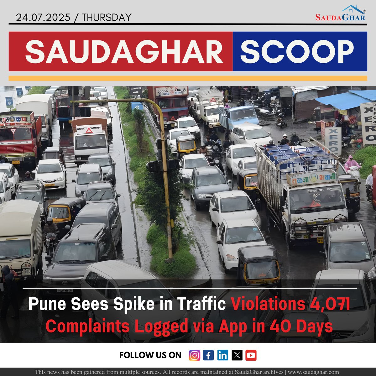 In a strong push toward citizen-led traffic enforcement, the Pune City Traffic Police have seen a sharp spike in complaints through their Public Traffic Police (PTP) mobile app. Between June 13 and July 22, 2025, over 4,000 traffic violations were reported by vigilant citizens,