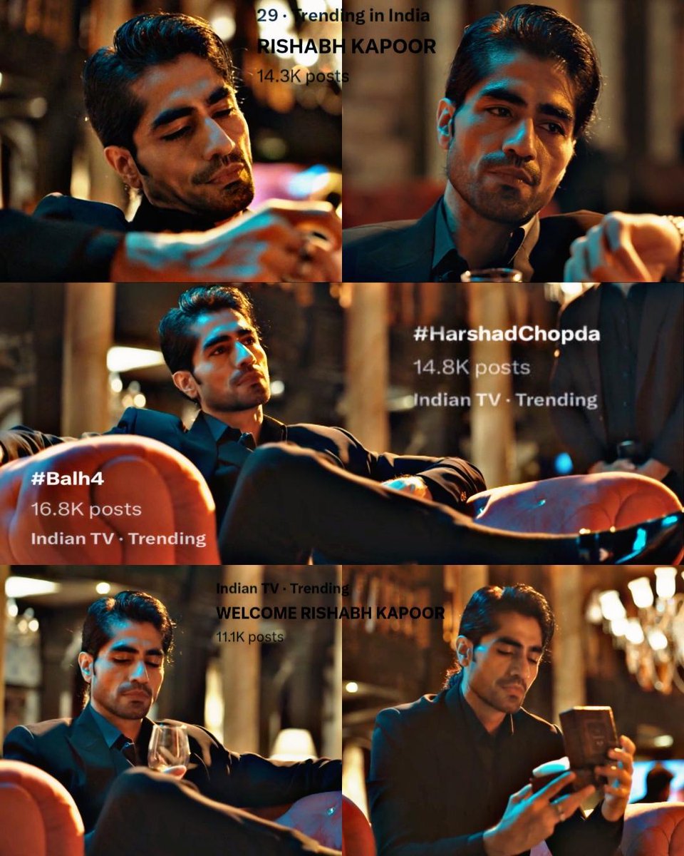 #HarshadChopda trending at no.11 
with 14.8k tweets

WELCOME RISHABH KAPOOR - trending at No .2 with 11.1k+ tweets

#RishabhKapoor - 14.3k+ tweets 
#Balh4 - trending with 16.8k+ tweets 

His ckt , his show &amp; him trending😊
With huge numbers 🙌 🥳🎊🎊🎉🤩