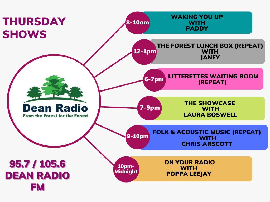 Thursday's Dean Radio line up! 😁