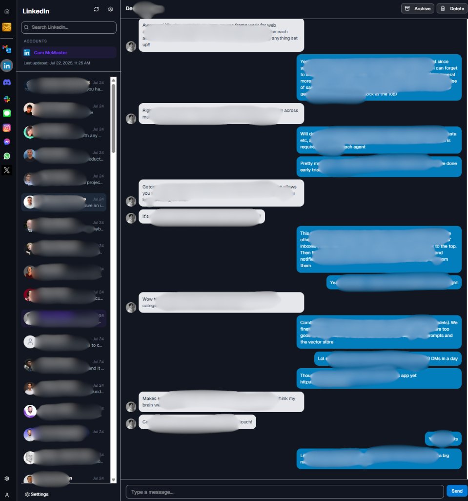 _cam__mac_'s tweet image. I never have to visit Linkedin to see important leads, nor any platform for that matter

Leads automatically go to my Dollarbox at the top so revenue opportunities get my attention before anything

Inboxagents.ai - like Superhuman but for every inbox, all at once