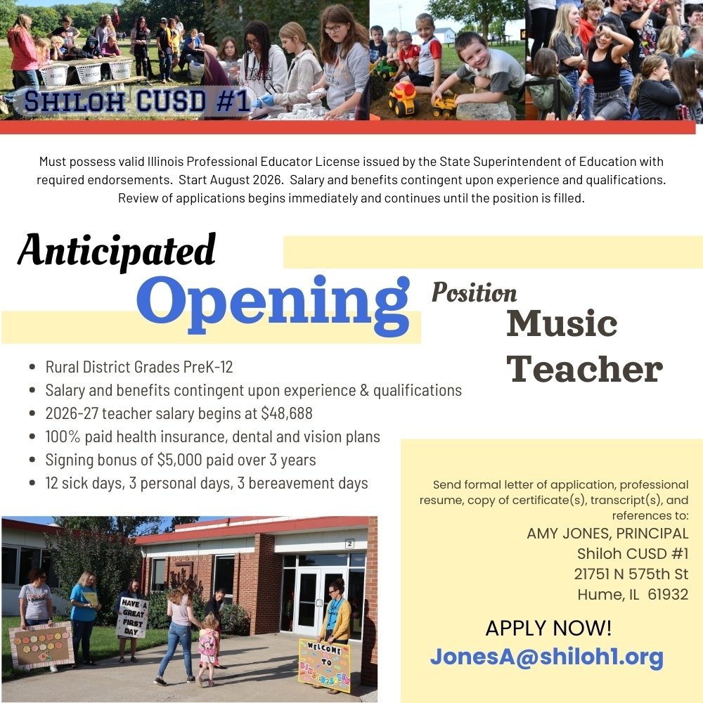 Shiloh is currently seeking a 1:1 aide for the 2025–2026 school year and a music teacher for the 2026–2027 school year. Interested candidates are encouraged to apply and join our dedicated team!