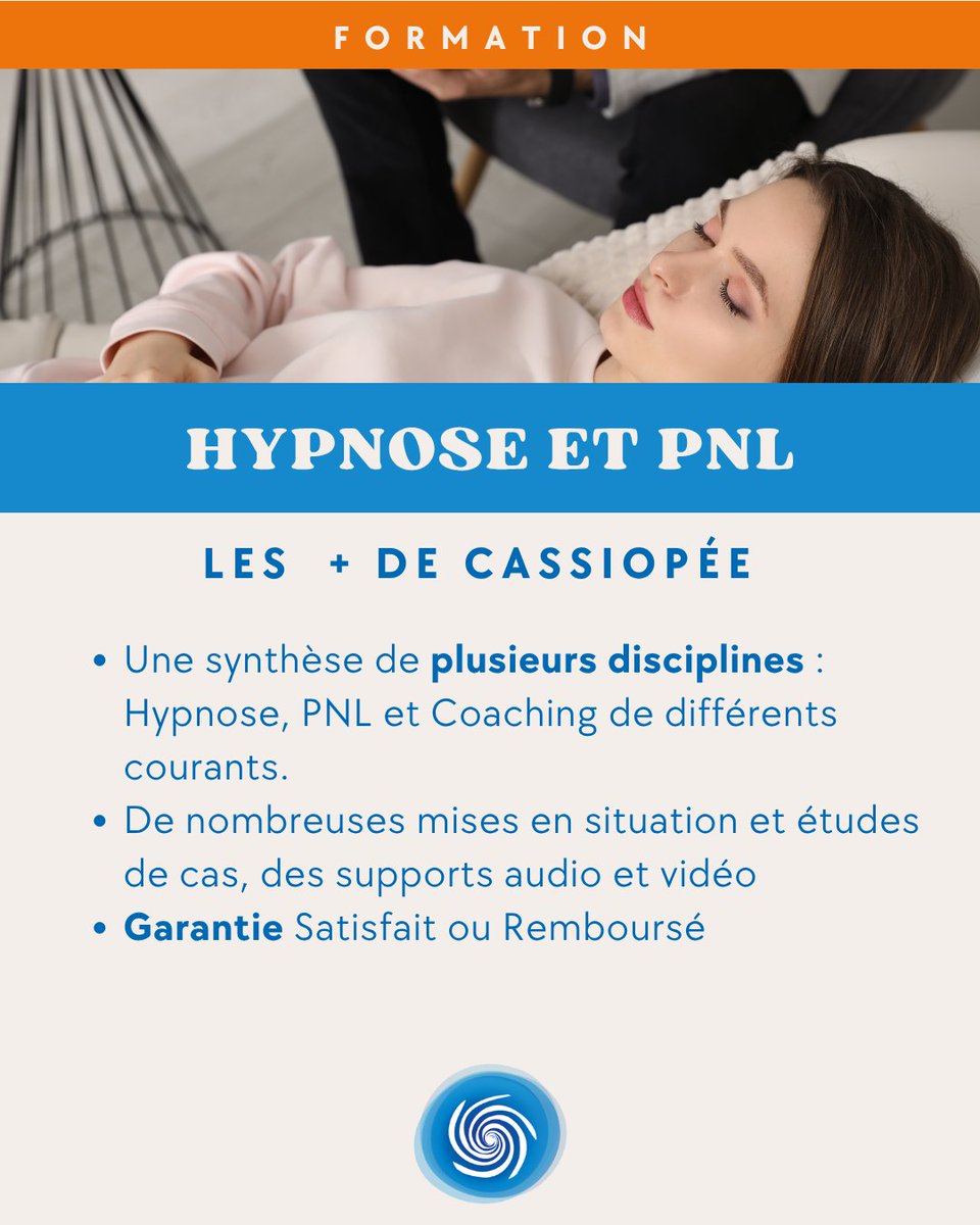 espacecassiopee's tweet photo. FORMATION METIER - PRATICIEN EN HYPNOSE &amp; PNL

Vous avez envie d'accompagner les personnes vers des changements profonds ?

Inscrivez-vous à la prochaine rentrée de la formation Praticien en Hypnose &amp; PNL.

📅Rentrée : 3-5 octobre
🔗Renseignements : https://t.co/n5mPJV8hVH https://t.co/jraSAjntJT