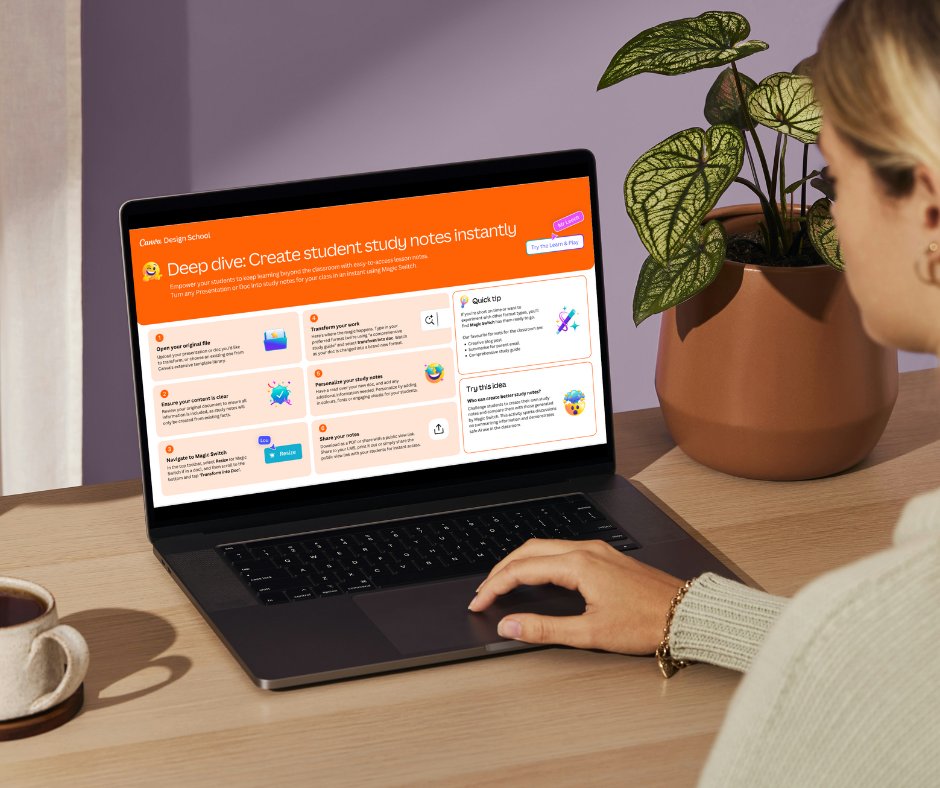 CanvaEdu's tweet image. Empower your students to keep learning beyond the classroom with easy-to-access lesson notes. Turn any Canva Presentation or Canva Doc into study notes for your class in an instant using Magic Switch.
Get started: bit.ly/46ovPLW