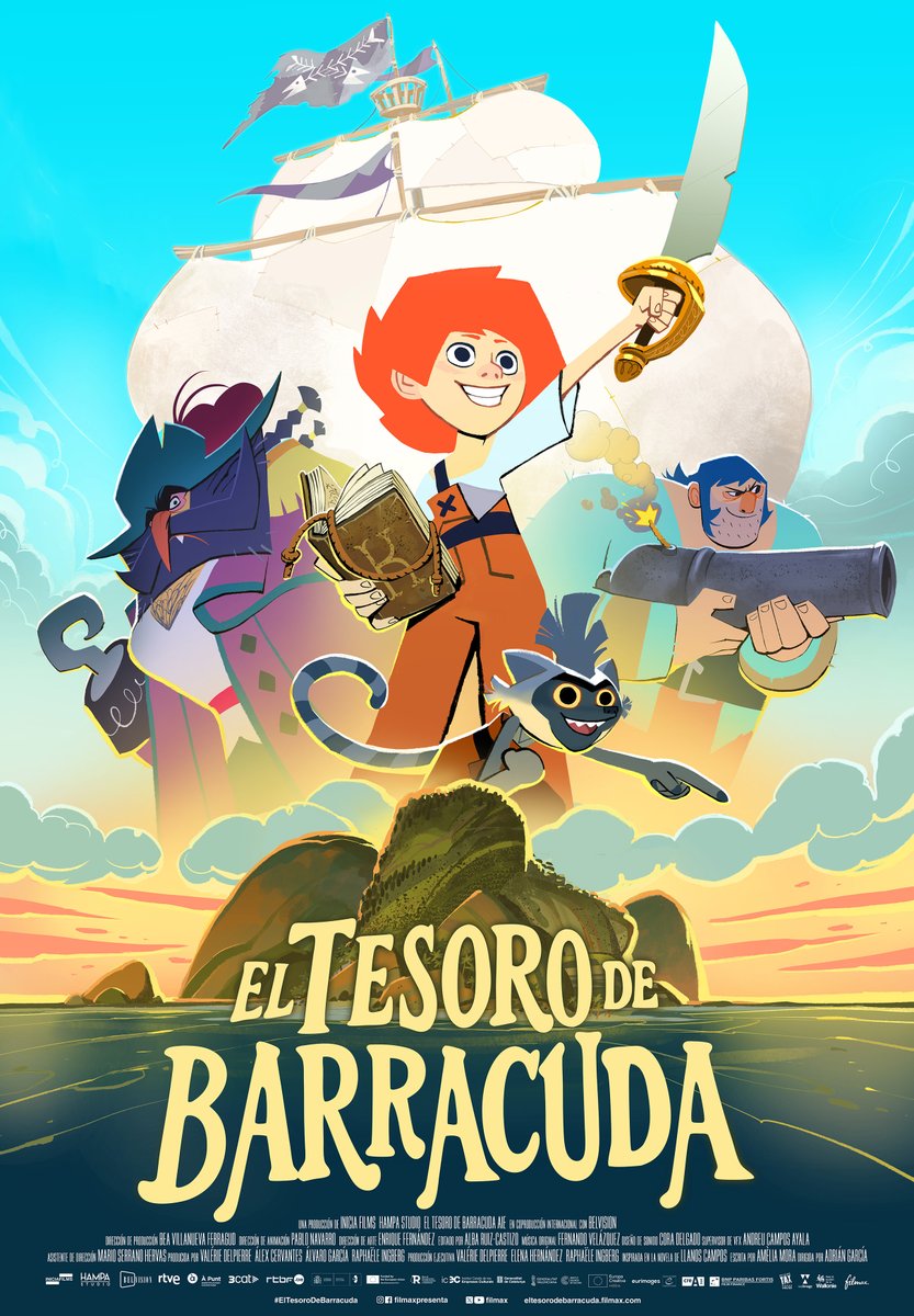 Chispas, Barracuda, John el Ballena y toda la tropa están preparados para el abordaje. ⚔️

#ElTesoroDeBarracuda se estrena el 26 de septiembre en cines. 🌊 Una aventura pirata para empezar el curso en alta mar. 📚 Inspirada libremente en la novela de Llanos Campos.
