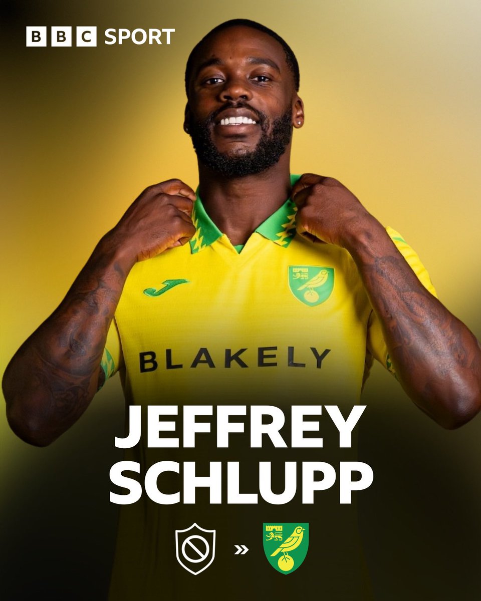🤝 DONE DEAL

Former Crystal Palace defender Jeffrey Schlupp has signed for #ncfc. 

📑 One-year contract for the 32-year-old. 

📸 <a href="/NorwichCityFC/">Norwich City FC</a>