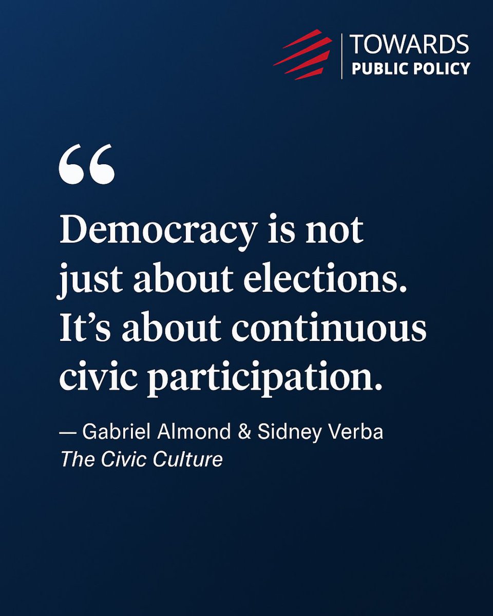 imkunalroy's tweet image. Voting is only the beginning of democracy  not the end. Almond &amp;amp; Verba&apos;s foundational work reminds us that a healthy democracy thrives on active, informed, and consistent citizen engagement.
#CivicEngagement #DemocracyBeyondElections #GabrielAlmond #SidneyVerba #TheCivicCulture