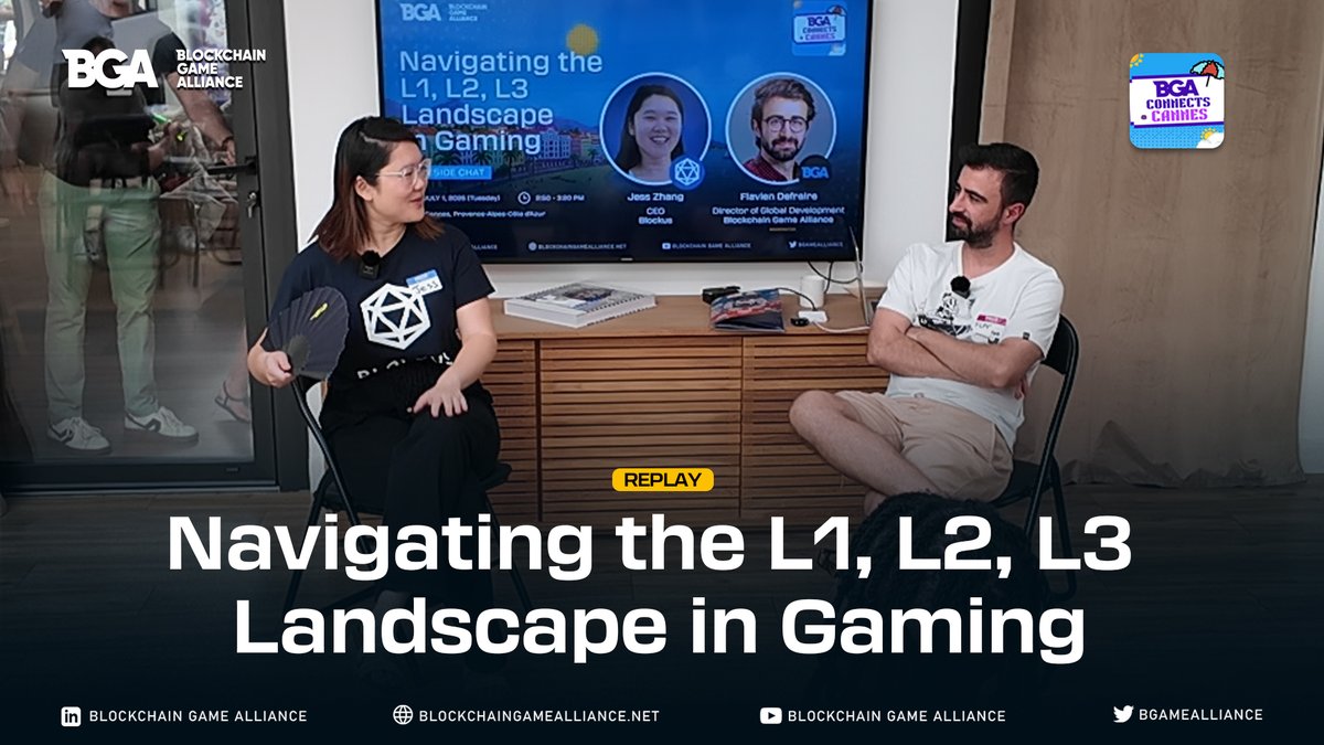 BGameAlliance's tweet image. Rewatch our fireside chat from #BGAConnects, Cannes Edition, where top experts unpacked the complexities of blockchain layers in gaming and their impact on Web3 innovation.

🗓️ Date: July 1, 2025
🕝 Time: 2:50 – 3:20 PM
📍 Cannes, France

Fireside Chat #1 – Navigating the L1, L2,…