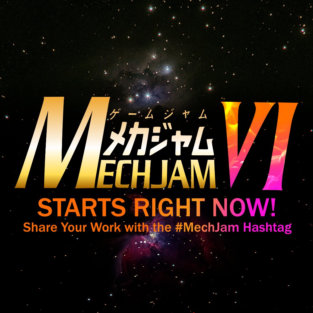 mech_jam's tweet image. MechJam VI starts right now! You have two weeks from this point to make a mech / mecha video game or physical game.
Don't forget to share your work in progress with the #MechJam hashtag.
#GameJam #GameDev #IndieGameDev #Mechs #Mecha