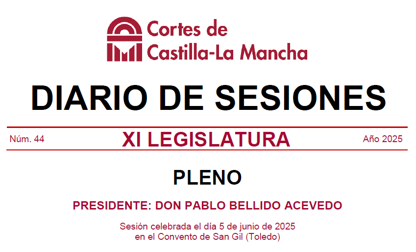 Cortes de Castilla-La Mancha (@cortesclm) on Twitter photo 🧐 Ya está disponible para consulta, lectura y descarga en pdf el Diario de Sesiones del #PlenoCLM del 5 de junio, presidido por <a href="/PabloBellido_Az/">Pablo Bellido</a>, en el que <a href="/gobjccm/">Gobierno de Castilla-La Mancha</a> y grupos trataron 6 puntos incluidos en el orden del día: cortesclm.es/web2/paginas/p… 🧐 Ya está disponible para consulta, lectura y descarga en pdf el Diario de Sesiones del #PlenoCLM del 5 de junio, presidido por <a href="/PabloBellido_Az/">Pablo Bellido</a>, en el que <a href="/gobjccm/">Gobierno de Castilla-La Mancha</a> y grupos trataron 6 puntos incluidos en el orden del día: cortesclm.es/web2/paginas/p…