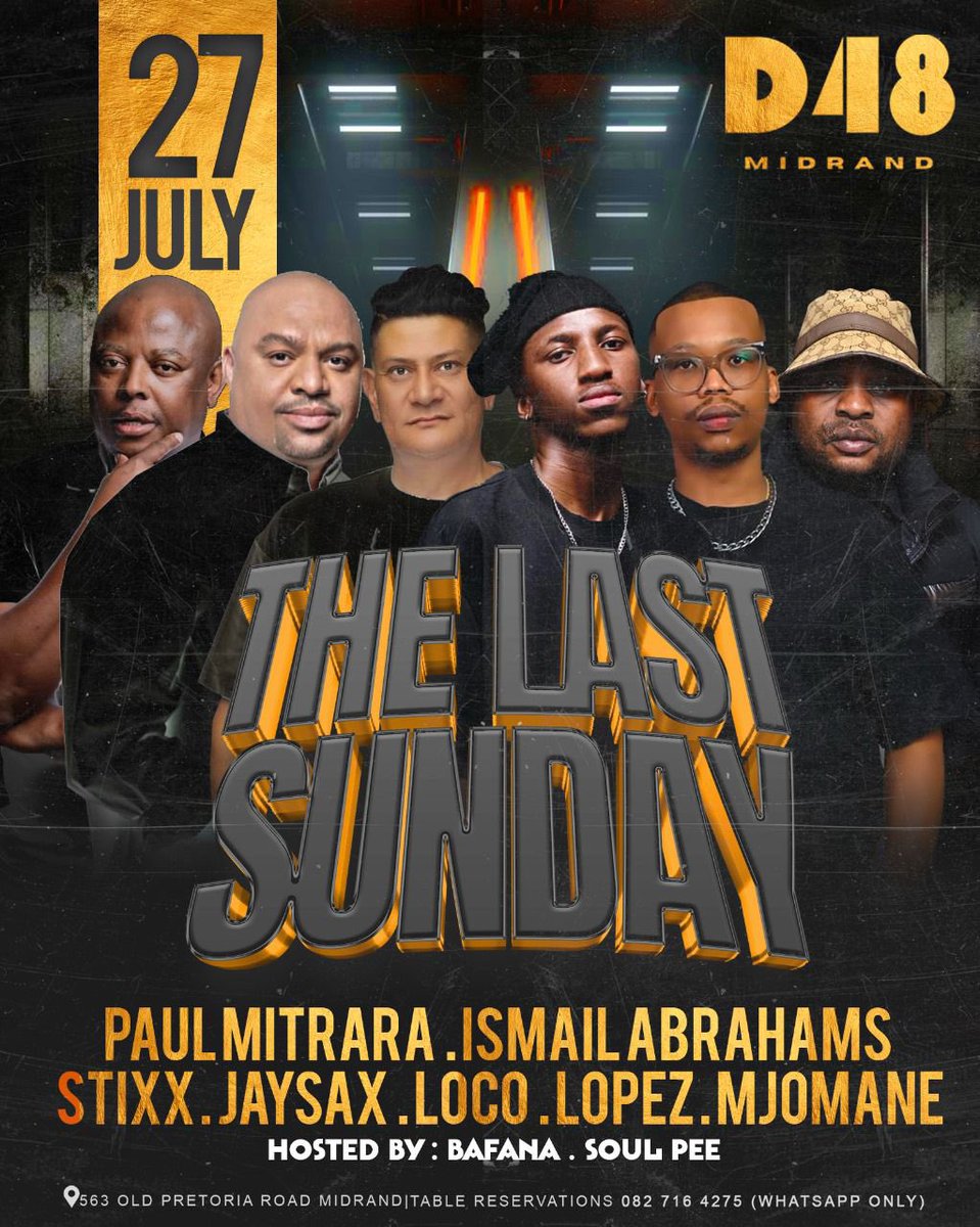TheDjManSA's tweet image. Weekend gig guide | Sunday 27 July | The Djman Slow Jams n RNB |