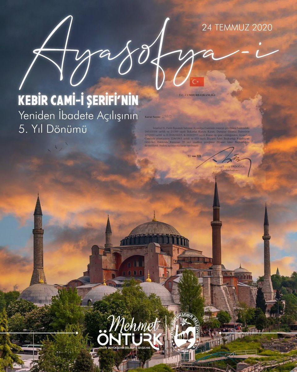 mehmetonturktr's tweet photo. 86 yıllık hasret 5 yıl önce bugün son buldu. Zincirler kırıldı, Ayasofya yeniden ibadete açıldı.

Milletimizin yıllarca taşıdığı o derin özlem nihayet yerini sevince bıraktı.

Başta Cumhurbaşkanımız Sn. @RTErdogan olmak üzere emeği geçen herkesten Allah razı olsun. https://t.co/qCxz5G0sLA