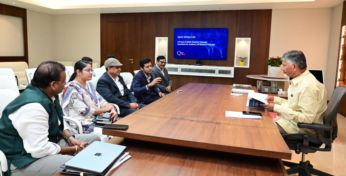 ncbn's tweet image. Andhra Pradesh is set to deploy India’s first indigenously built 8-qubit quantum computer this November in Amaravati, with support from @QpiAI. This initiative, backed by the National Quantum Mission, aims to transform agriculture, water management, and healthcare. I would like…
