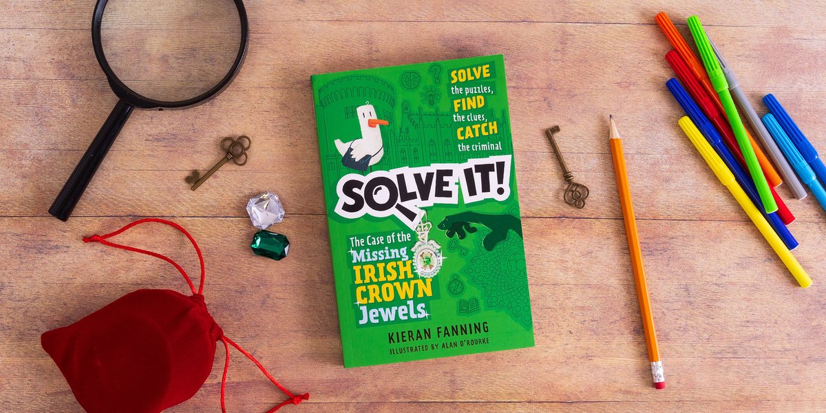 KieranJFanning's tweet image. Solve It! The Case of the Missing Irish Crown Jewels is out today. Illustrated by @alanorourke, and published by @Gill_Books, it has over 50 puzzles to keep young minds busy this summer. Can you solve the puzzles, find the clues, and catch the thief?