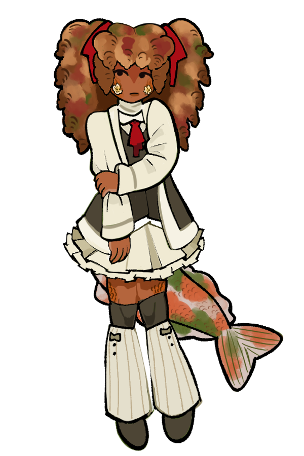 ZipUpGirl's tweet image. Hi this is my oc kaia ❤️ she's a fish and a girl ❤️i luv her a lot ty ☺️