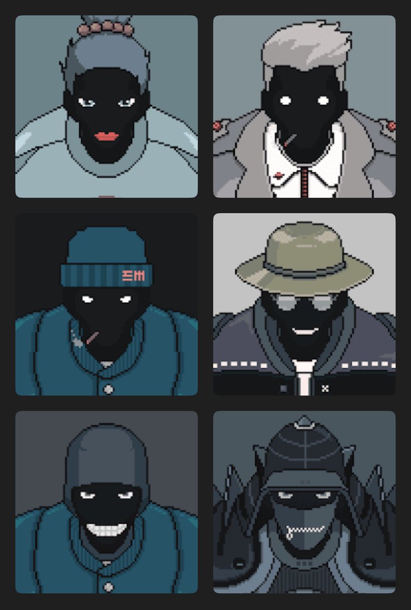 Gm All 🐆

Added 1 more <a href="/shdwmf/">SHDWMF</a> today making it 10🗡️🥷🏻

Pretty stoked to have hand-drawn pixel art in my <a href="/solana/">Solana</a> collection 🩶

Guess which one’s new 👁️ SHDWMF ⚫️