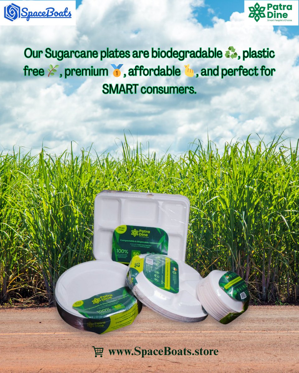 SatvEco's tweet photo. You deserve plates that are as conscious as you are. ✅ 100% Compostable ✅ Plastic-Free ✅ Earth-Loving Make the green switch 🌱
🛒https://t.co/IIi8ZHrb4b

#PatraDine #spaceboats #business #events #biodegradable #compostable #plate https://t.co/kbvAosnqIa