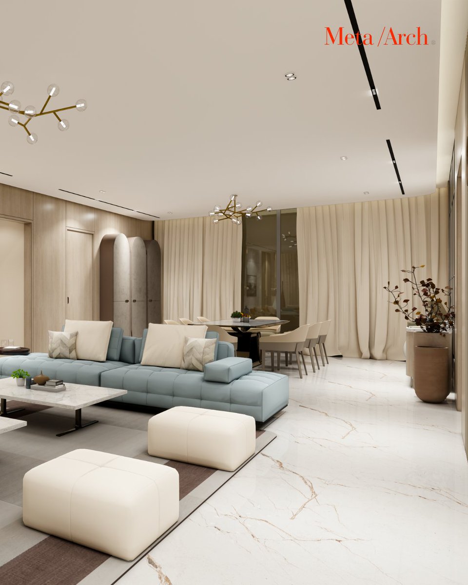 MetaArch_pl's tweet photo. The interiors reflect a refined blend of modern sophistication and serene luxury, featuring marble finishes, bespoke woodwork, and a soft, elegant palette. 

Design team: Sanika Dharmadhikari

#ResidentialInteriors #LuxuryLiving #InteriorDesignIndia #MetaArch https://t.co/gcmdWLneiQ