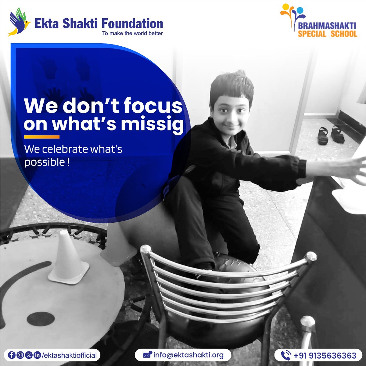 ekta_shakti's tweet image. We don't focus on what's missing. We celebrate what's possible.

#specialchildren #physicallyabled #UniqueTalent #differentabilities #supportthespecialones #donateforthespecialchildren