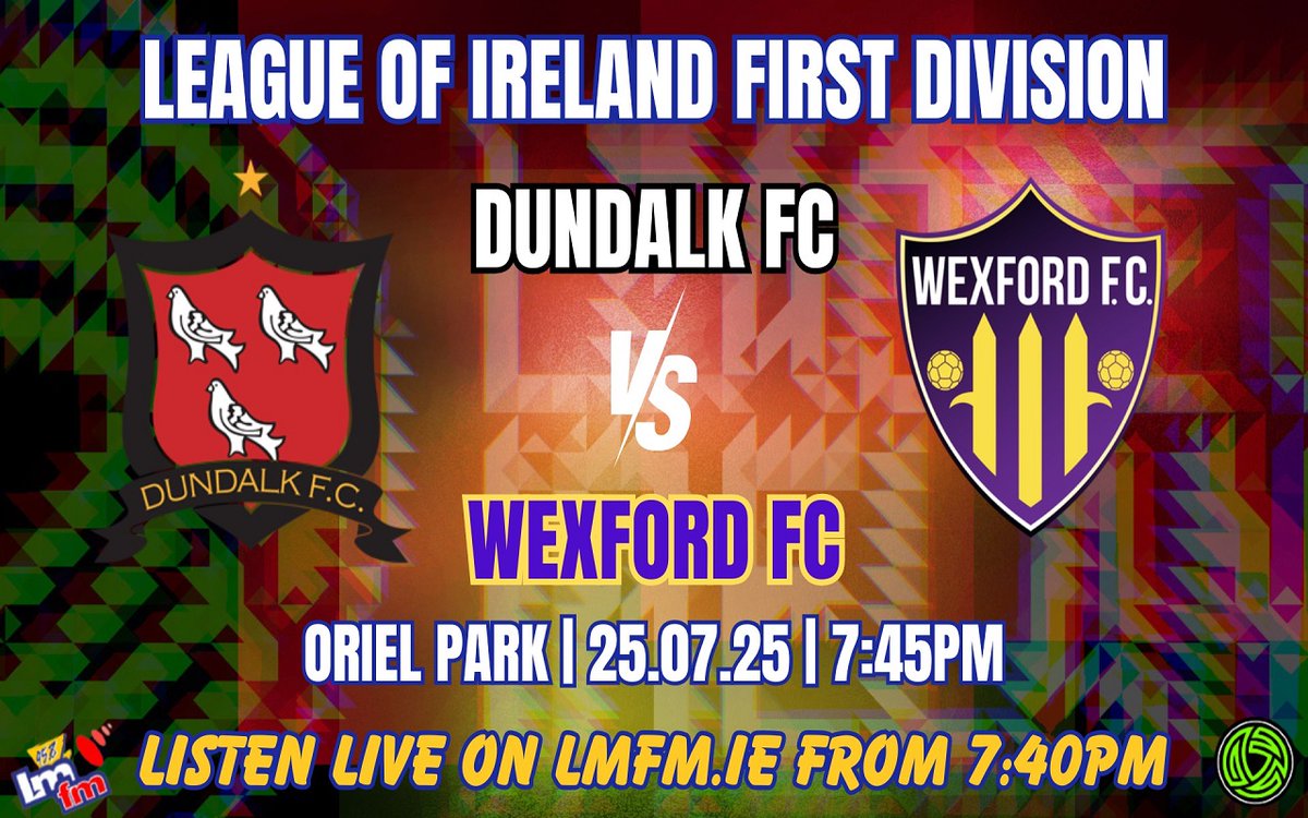 LMFMRADIO's tweet image. SPORT: After last week&apos;s Cup exit, it&apos;s back to the promotion push for @DundalkFC in the LOI First Division this evening with the visit of @WexfordFC to Oriel Park. @Davy_Rispin will have full online commentary from 7.40pm