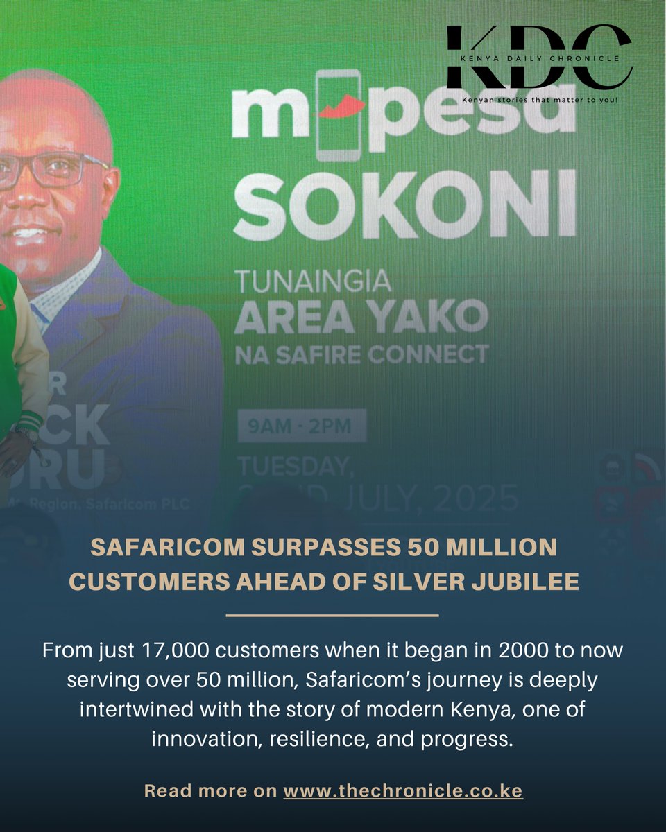 KenyaChronicle's tweet image. Over the past year, Safaricom has accelerated its focus on customer engagement and experience, through initiatives such as Sambaza Furaha and M-PESA Sokoni
Read more on: thechronicle.co.ke/safaricom-surp…