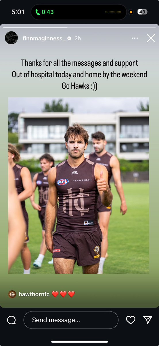 Tom Morris (@tommorris32) on Twitter photo Finn Maginness will be home by the weekend, per his Instagram. Good news.
<a href="/FootyonNine/">Footy on Nine</a> <a href="/9NewsMelb/">9News Melbourne</a> <a href="/1116sen/">SEN 1116</a> Finn Maginness will be home by the weekend, per his Instagram. Good news.
<a href="/FootyonNine/">Footy on Nine</a> <a href="/9NewsMelb/">9News Melbourne</a> <a href="/1116sen/">SEN 1116</a>