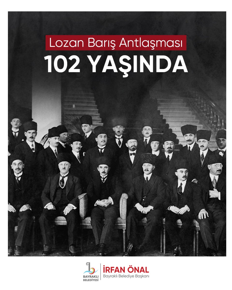 Bağımsız Cumhuriyetimizin tapu senedi olan Lozan Barış Antlaşması'nın 102. yılını gururla kutluyor, cephede kazanılan zaferi diplomasi yoluyla perçinleyen Ulu Önderimiz Gazi Mustafa Kemal Atatürk ve İsmet İnönü'yü saygı ve minnetle anıyorum.

#LozanBarışAntlaşması