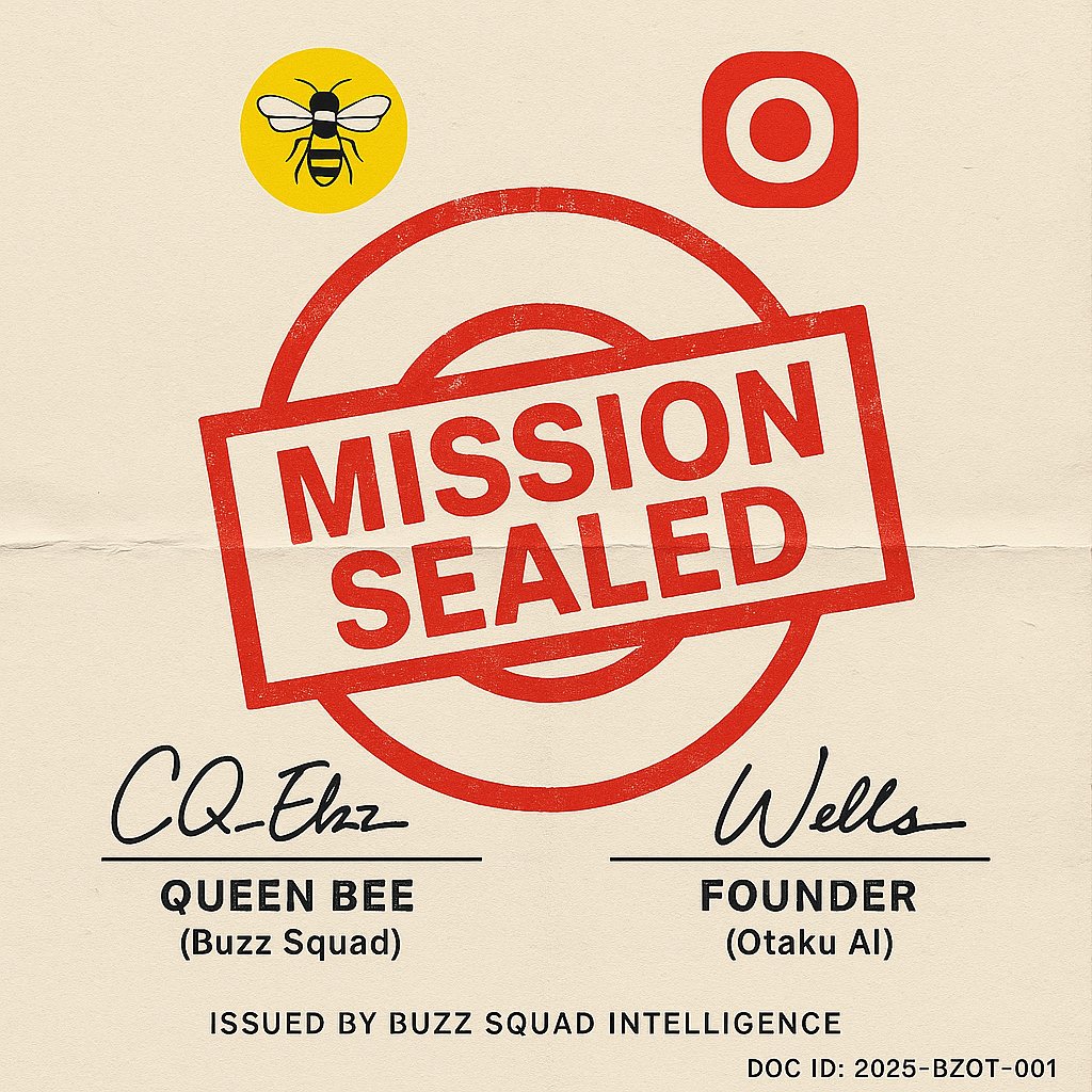 BuzzSquad3's tweet image. We haven't been quiet,
We've just been on a mission.
The entire squad is working hard at it.
@Hello_OtakuAI is definitely feeling the buzz 🐝