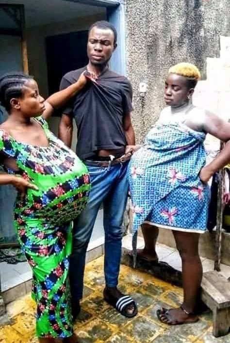 Chibae4u's tweet image. Who do you blame here - The randy guy or the two girl friends he impregnated? π€°ππ³