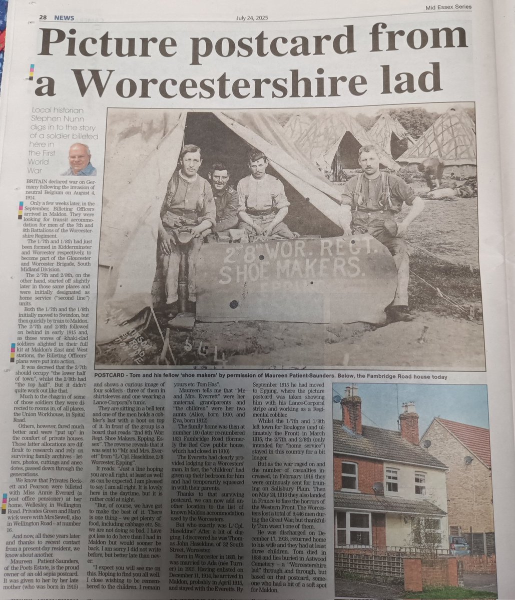 Maeldune_991's tweet image. I am researching a postcard from Tom , in today's @maldonstandard