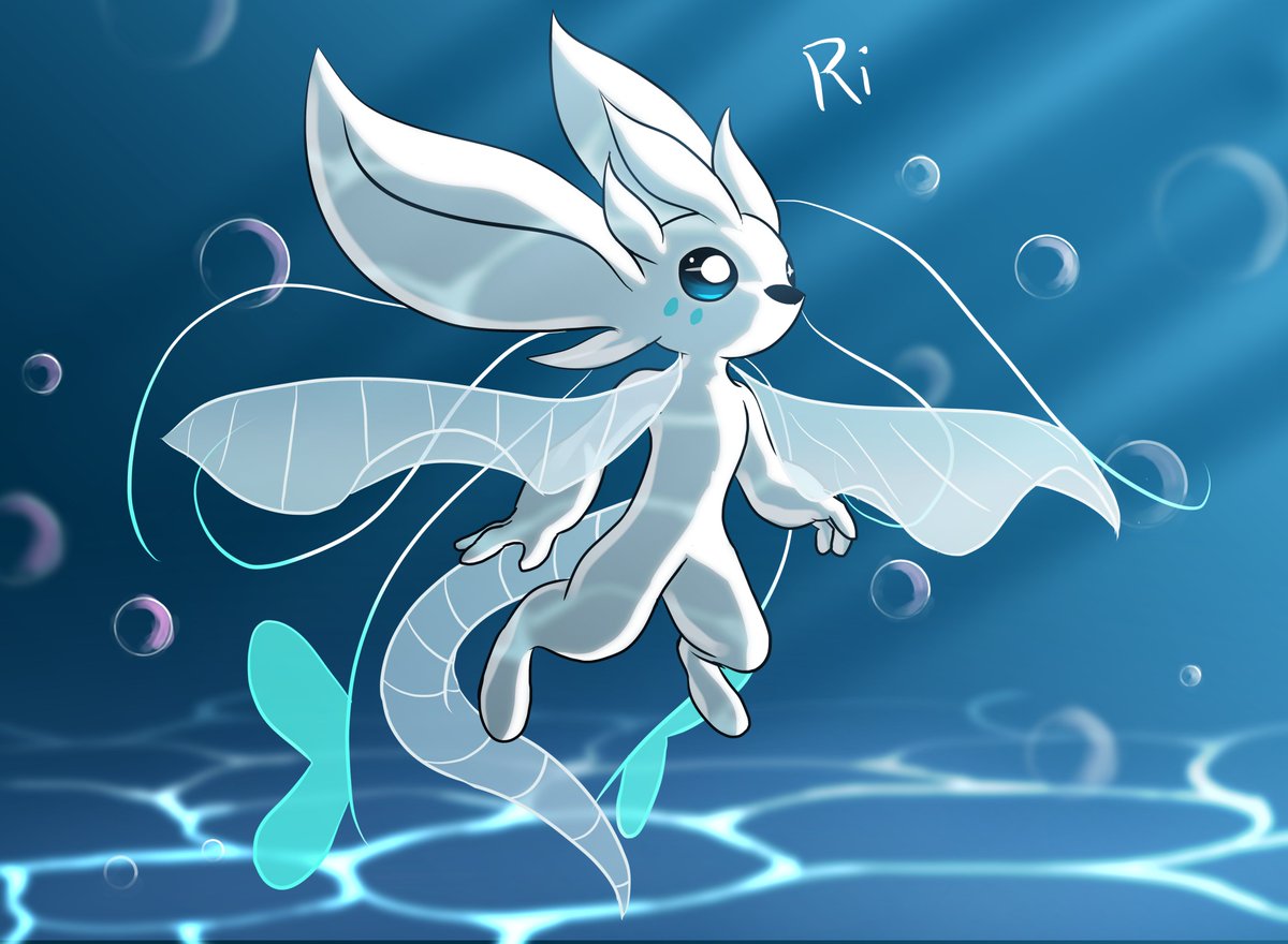 VangalionH's tweet image. Art attack on @10nova_ !
Behold, Ri the Sea Spirit of Luna!
The transparent details were pretty cool to make! Really challenged how I approached the piece, so much fun!