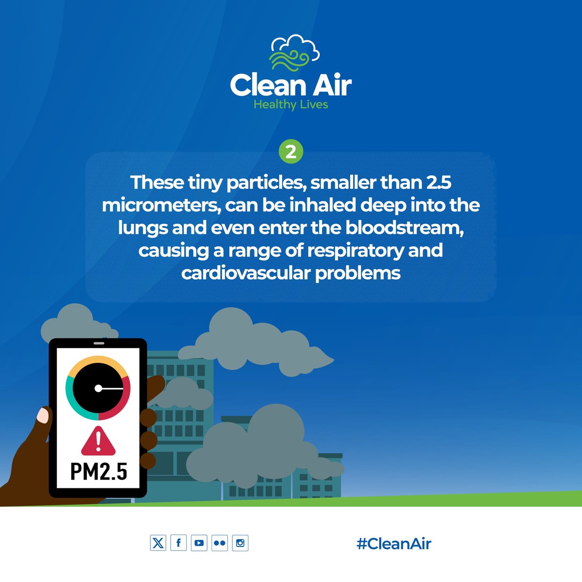 EnvironmentRw's tweet image. Fine particulate matter (PM2.5) from vehicles can significantly impact human health.
These tiny particles, smaller than 2.5 micrometers, can be inhaled deep into the lungs and even enter the bloodstream, causing a range of respiratory and cardiovascular problems.
#CleanAir