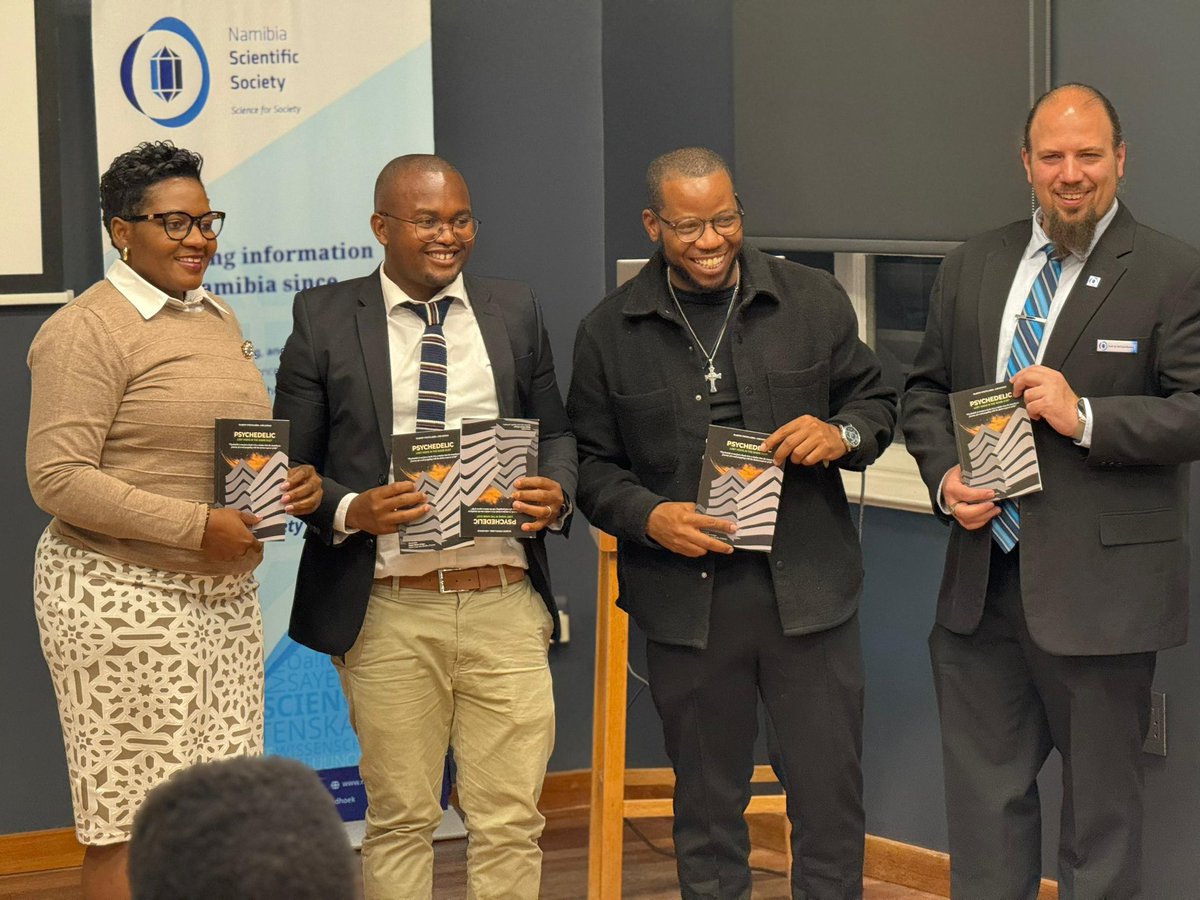 lamechthinkbig's tweet image. 📚 Yesterday, we launched something truly special — Psychedelic: Lost Highs in the Namib Dust 😵💫🚀
A book by the late Martin Twewaadha Amugongo, whose words continue to stir thought, provoke feeling, and spark dialogue.
#namibianstory
