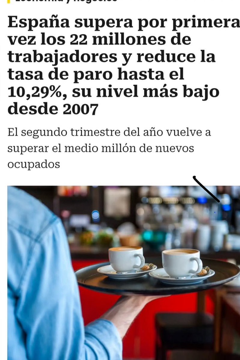 AndaluciaSinVOX's tweet image. La culpa de Pedro Sánchez: España supera por primera vez los 22 millones de trabajadores y reduce la tasa de paro hasta el 10,29%, su nivel más bajo desde 2007
cadenaser.com/nacional/2025/… vía @La_SER