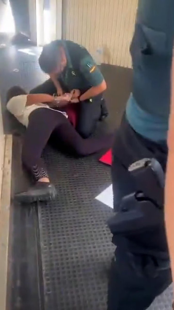 זאת מנהלת קבוצה של כמה עשרות ילדים יהודים בגילאי 10-15 שנעצרה היום אחרי שחברת תעופה ספרדית הביאה משטרה במטרה לסלק את הנערים האלו מהמטוס אחרי ששרו בקול רם שירים בעברית. 

אולי הם עשו כל כך הרבה רעש שזה היה סביר. אולי המנהלת הפעילה אלימות כנגד השוטרים, מה שהוביל למעצרה. אבל בשילוב