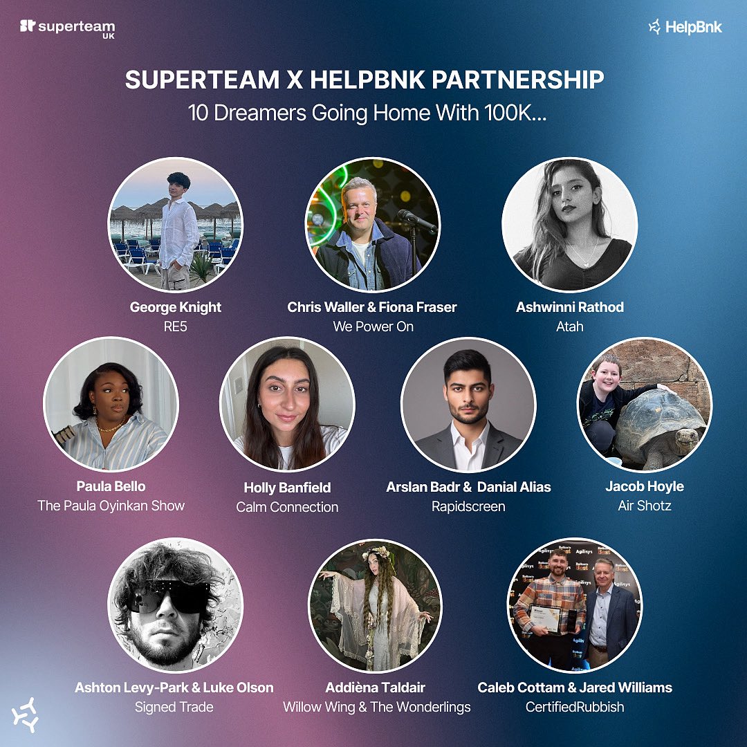helpbnk's tweet image. The SuperTeam UK x HelpBnk partnership is officially done! 😳

And the numbers are pretty wild:

600,000 impressions.

3,000 people watching dreamers pitch in real-time.

400 applicants threw their hat in the ring.

82 doorbell pitches from dreamers ready to share their vision.…