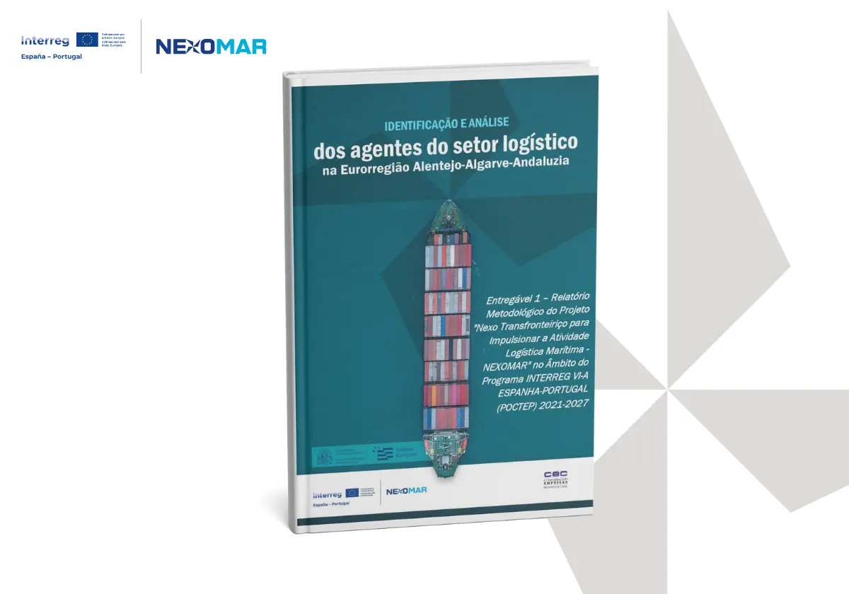 📘 Já está disponível para download gratuito o relatório metodológico do projeto #Nexomar!
Este documento detalha a estrutura técnica e estratégica que sustenta o projeto de cooperação logística transfronteiriça entre o sul de Portugal e a Andaluzia, no âmbito do Interreg VI-A
