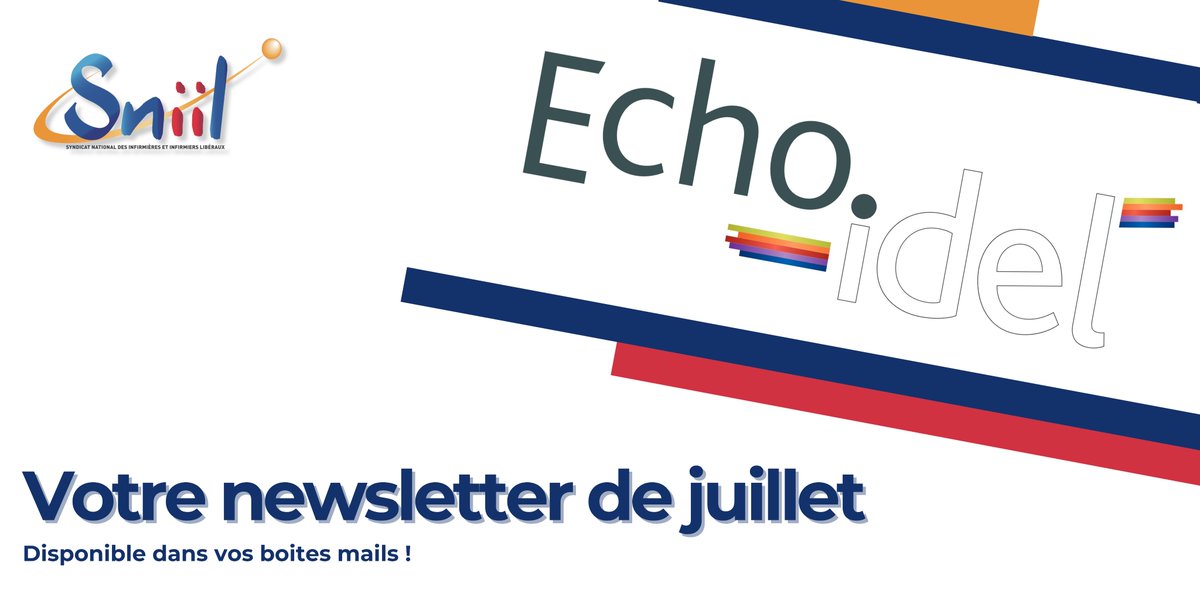 [ECHO.IDEL]
📨 Retrouvez votre newsletter Echo.Idel, dans vos boites mails !

Au programme :
🔹 #securite des PS : la loi enfin adoptée
🔹 #Loi #infirmière : une première étape de franchie

👉 Pour recevoir Echo.Idel en exclusivité, rejoignez le Sniil : sniil.fr/qui-sommes-nou…