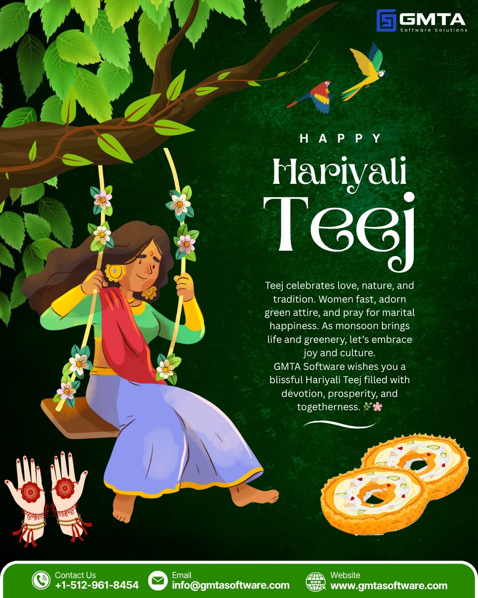 GmtaSoftware's tweet image. 🌿 𝗖𝗲𝗹𝗲𝗯𝗿𝗮𝘁𝗶𝗻𝗴 𝗟𝗼𝘃𝗲, 𝗟𝗶𝗳𝗲 &amp;amp; 𝗡𝗮𝘁𝘂𝗿𝗲—𝗛𝗮𝗿𝗶𝘆𝗮𝗹𝗶 𝗧𝗲𝗲𝗷 𝗪𝗶𝘀𝗵𝗲𝘀 𝗳𝗿𝗼𝗺 @GmtaSoftware  🌿

May this #HariyaliTeej bring prosperity, love, and lush beginnings into your life—just like the monsoon refreshes the earth. 🌧️💚

#GMTASoftware