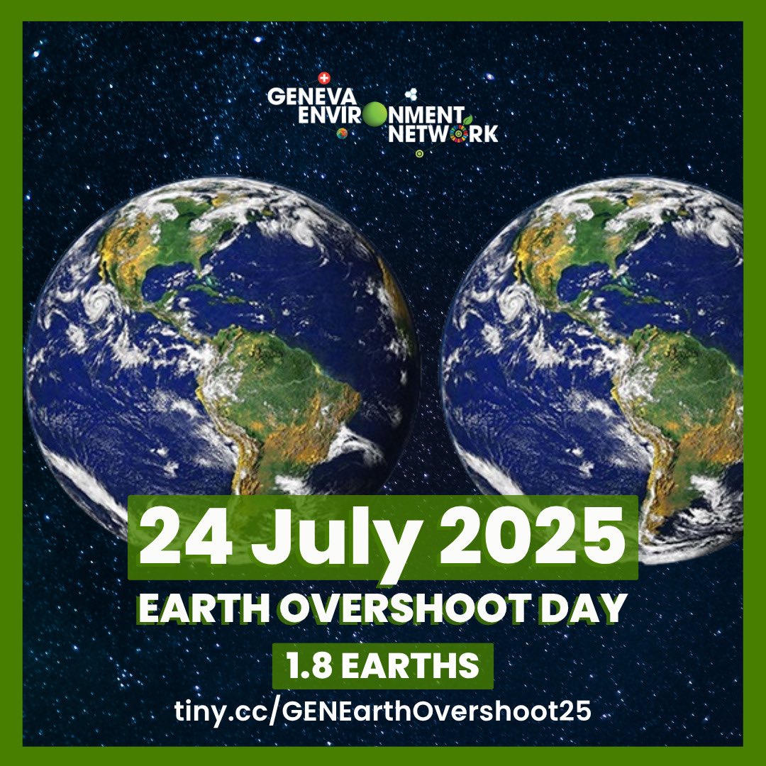 GENetwork's tweet image. 🌍 24 July marks #EarthOvershootDay.
From this day, humanity has used up resources than what the planet can regenerate within a year -- using what is equivalent to 1.8 Earths.
Learn initiatives on sustainable production & consumption to #MoveTheDate ▶️ tiny.cc/GENEarthOversh…