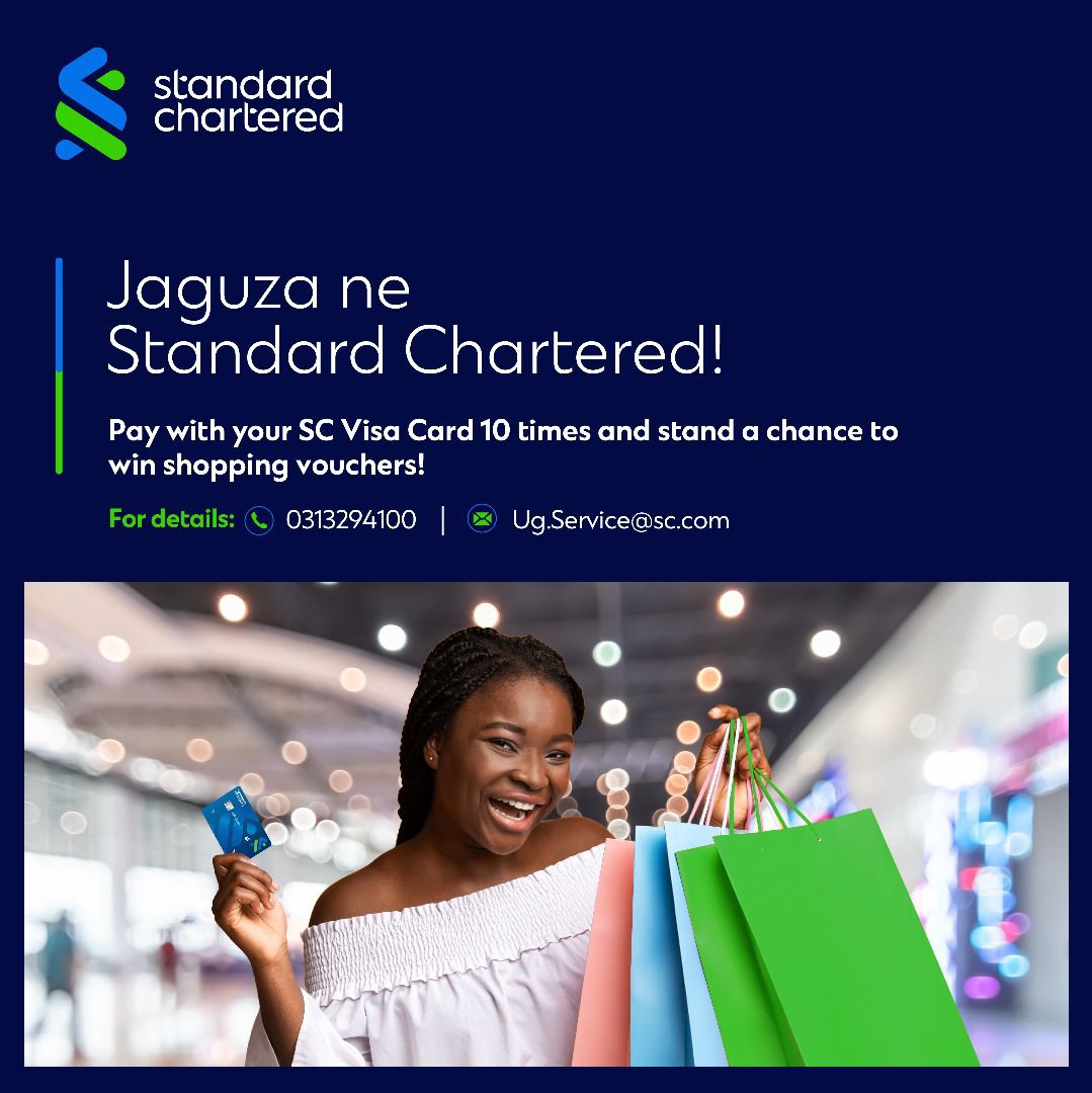 StanChartUGA's tweet image. Jaguza ne Standard Chartered!
Make at least 10 payments using your Standard Chartered Visa Card at any Point-Of-Sale (POS) or Ecommerce / Online to stand a chance to win shopping vouchers.
The more card payments you make, the more chances you have to WIN!!
