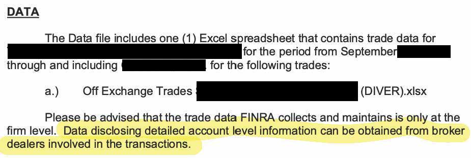 <a href="/FINRA/">FINRA</a> ~ do you like "knock knock" jokes? Here's one...

Knock knock.
Who's there?
Draddy.
Draddy who?
Draddy's a LIAR.

Bluesheet data is too difficult to understand...no problem, let me help you with that. See file titled "Reference Material."

Bluesheet data contains sensitive