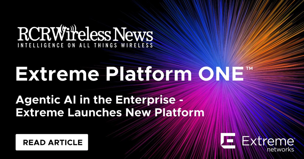 Extreme Networks (@extremenetworks) on Twitter photo Extreme Platform ONE is the industry’s first fully integrated #AI networking platform, designed to transform how IT teams operate. In a conversation with <a href="/rcrwirelessnews/">RCR Wireless News</a>, CTO & CPO Nabil Bukhari emphasized that when it comes to AI adoption in the enterprise, “You’re either using Extreme Platform ONE is the industry’s first fully integrated #AI networking platform, designed to transform how IT teams operate. In a conversation with <a href="/rcrwirelessnews/">RCR Wireless News</a>, CTO & CPO Nabil Bukhari emphasized that when it comes to AI adoption in the enterprise, “You’re either using